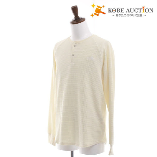 ■ ノースフェイス Tシャツ NT62374 長袖 トップス ボタン 丸首 ロンT 無地 ワンポイント メンズ レディース L アイボリー系 未使用