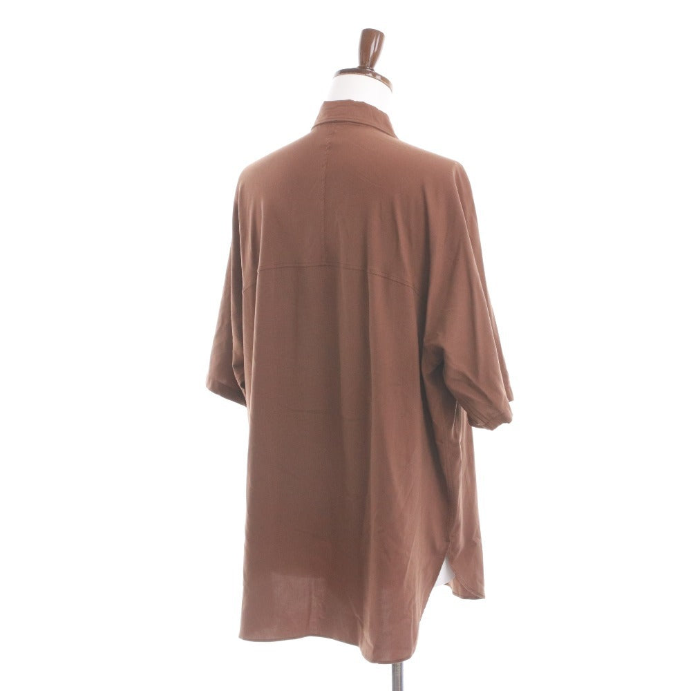 ■ ノースフェイス シャツ NR22563 半袖 トップス ボタン 無地 ワンポイント メンズ L ブラウン 未使用