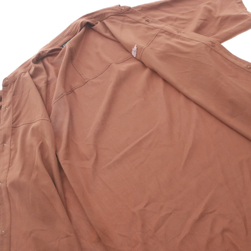 ■ ノースフェイス シャツ NR22563 半袖 トップス ボタン 無地 ワンポイント メンズ L ブラウン 未使用