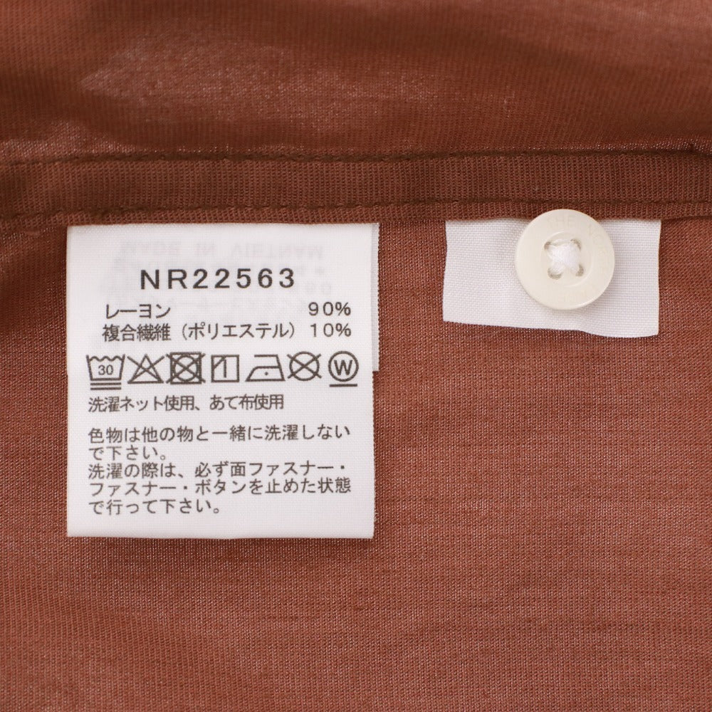 ■ ノースフェイス シャツ NR22563 半袖 トップス ボタン 無地 ワンポイント メンズ L ブラウン 未使用