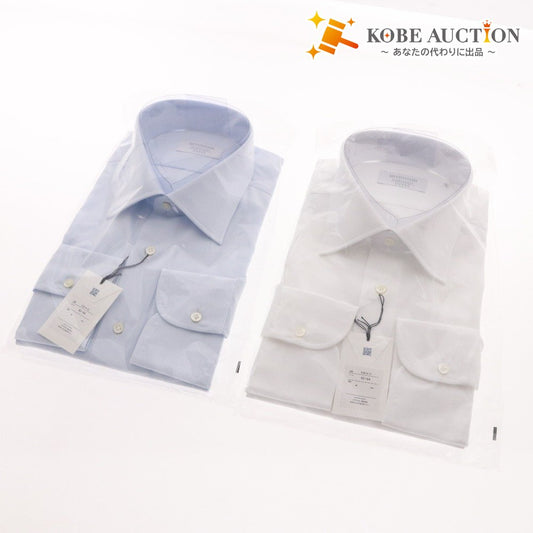 ■ HITOYOSHI ヒトヨシ シャツ 2枚セット ANAふるさと納税 返礼品 ドレスシャツ ボタン メンズ 42-84 ホワイト ブルー 未使用