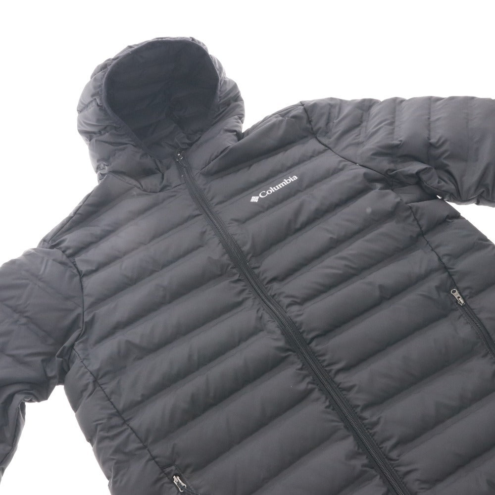 Columbia Down Jacket, Zipper Pocket, Hood, Men's/Women's, XL, Black