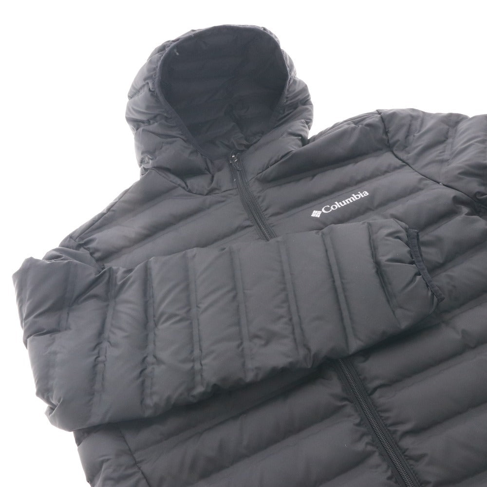 Columbia Down Jacket, Zipper Pocket, Hood, Men's/Women's, XL, Black