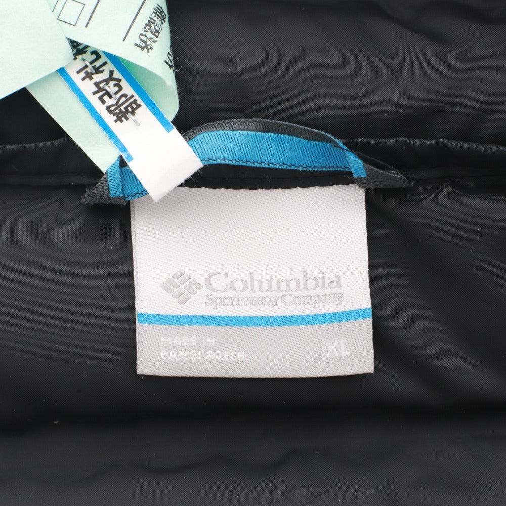 Columbia Down Jacket, Zipper Pocket, Hood, Men's/Women's, XL, Black