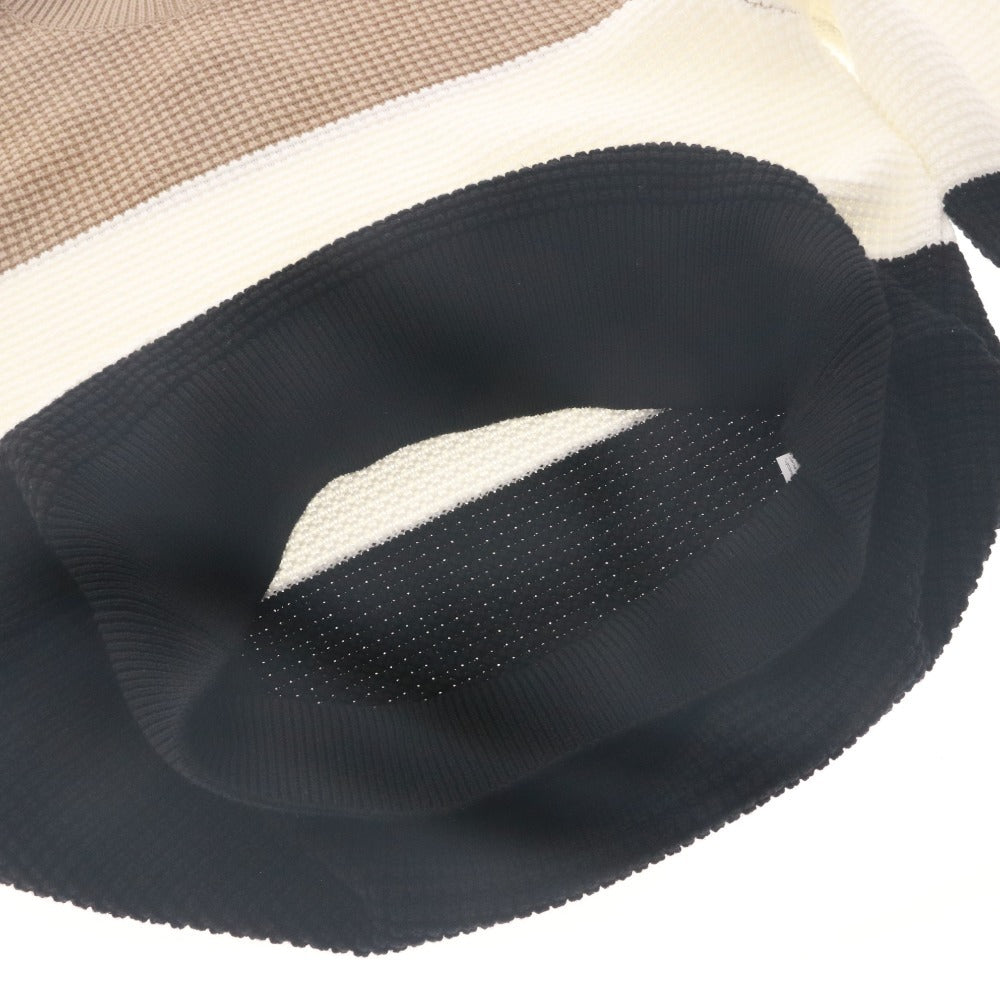 ■ ヒューゴボス セーター ニット トップス ワッフル ハイネック メンズ L ベージュ ホワイト ブラック 付属品付き 未使用