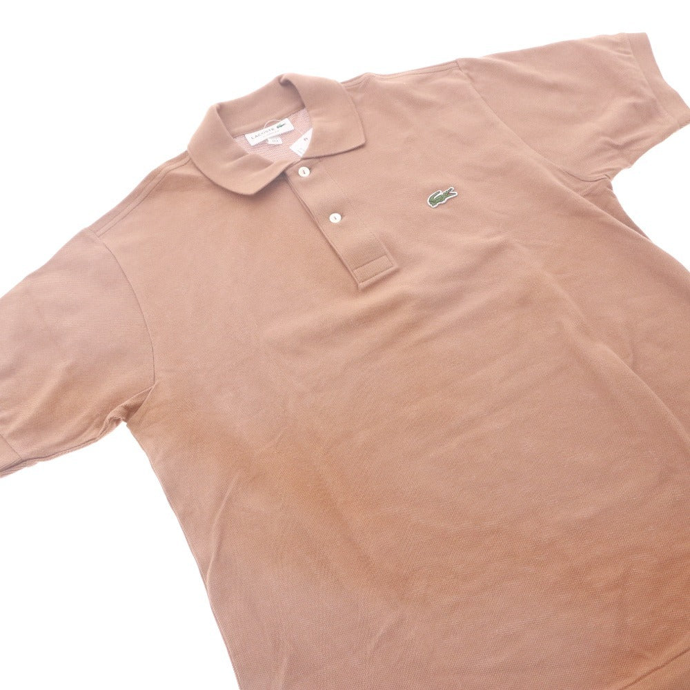 ■ ラコステ LACOSTE ポロシャツ 半袖 L1212LJ-99 トップス ワニ刺繍 メンズ 3 ブラウン タグ付き 未使用