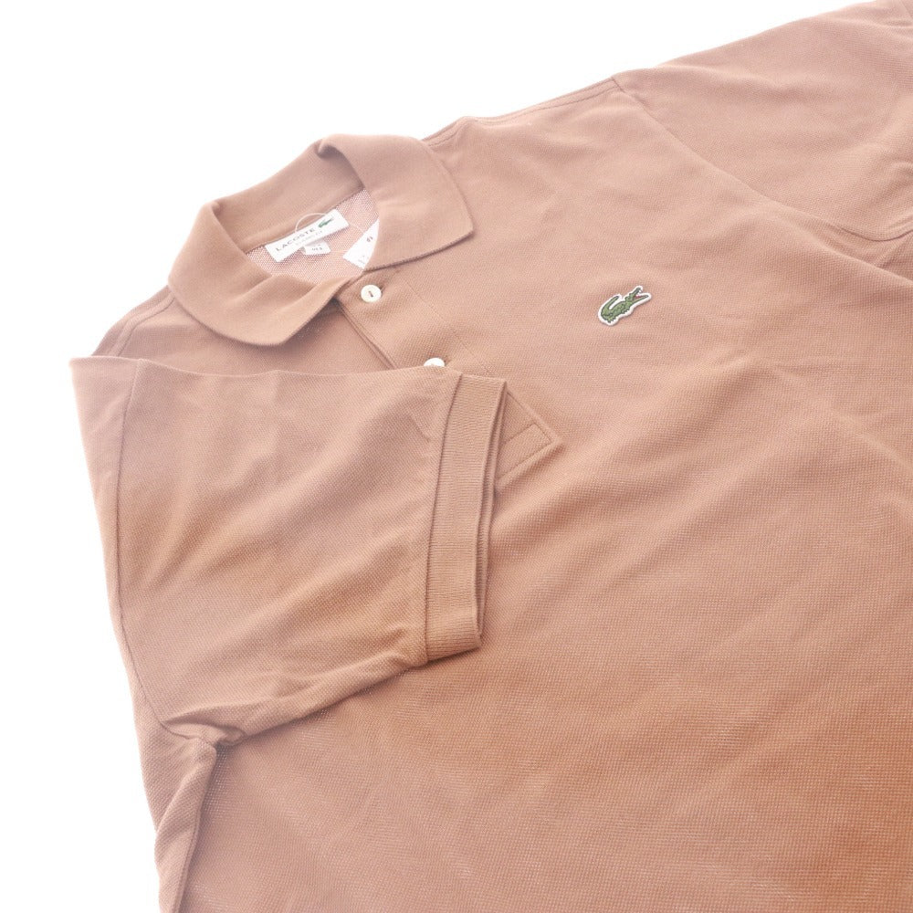 ■ ラコステ LACOSTE ポロシャツ 半袖 L1212LJ-99 トップス ワニ刺繍 メンズ 3 ブラウン タグ付き 未使用