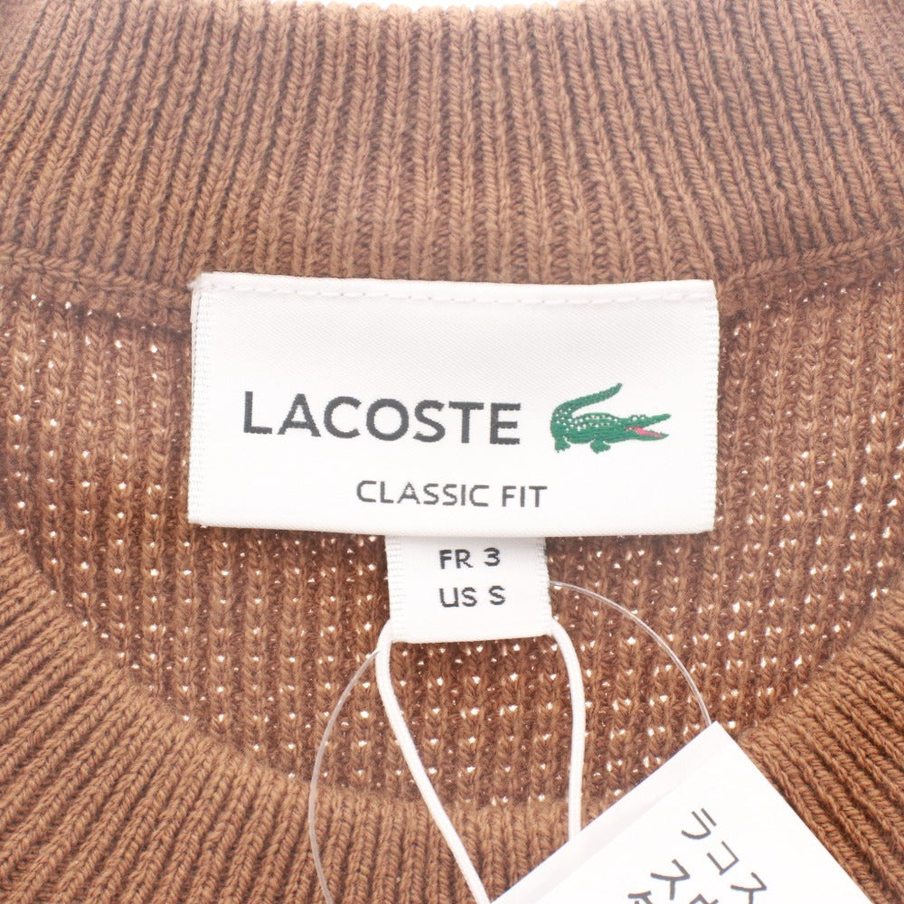 ■ ラコステ LACOSTE セーター 長袖 AH283LJ-99 トップス ワンポイント メンズ 3 ブラウン 付属品付き 未使用