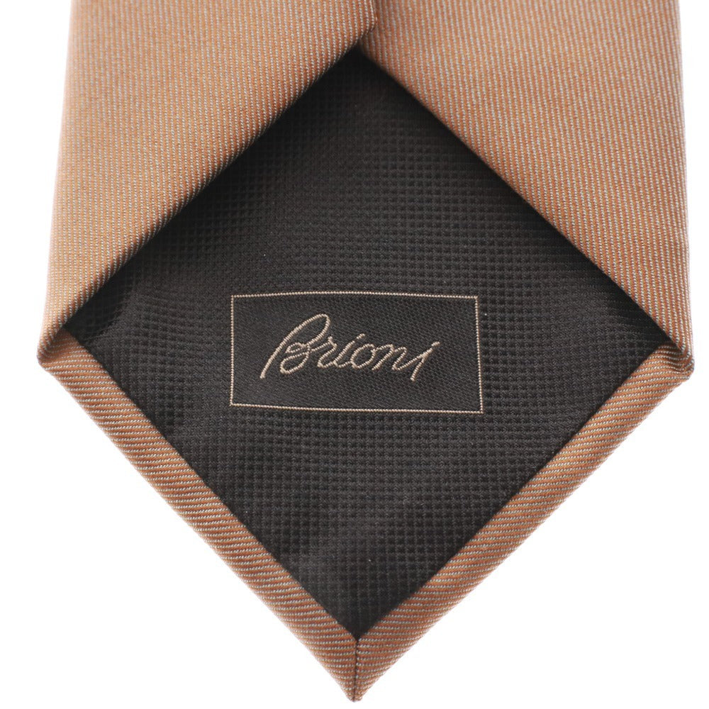 ■ Brioni ブリオーニ ネクタイ 無地 イタリア製 メンズ ライトブラウン 付属品付き