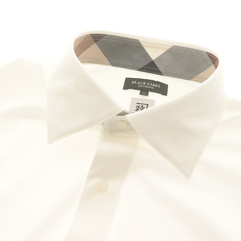 ■ BLACK LABEL CRESTBRIDGE x カネマサ莫大小 金政 ジャージーシャツ 長袖トップス クレストブリッジ セミワイド 襟 メンズ LL 白 未使用