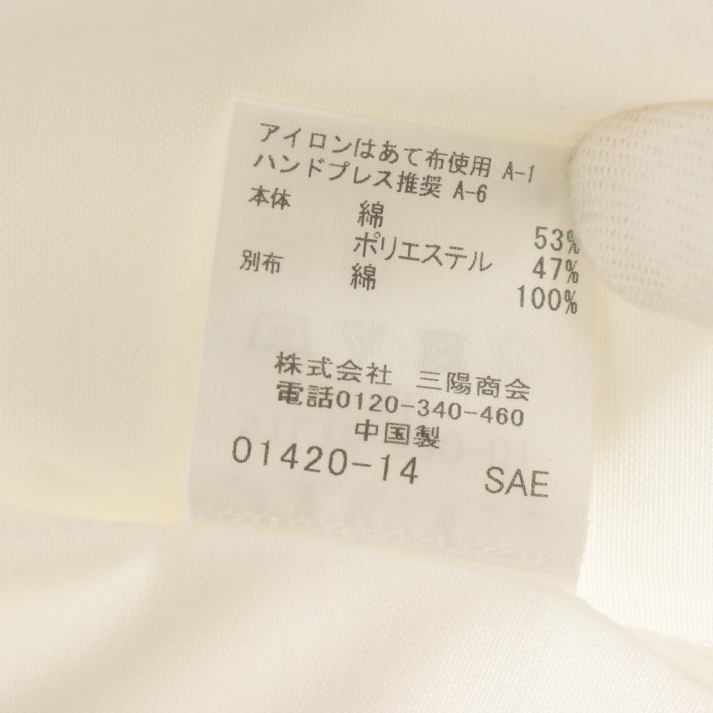 ■ BLACK LABEL CRESTBRIDGE x カネマサ莫大小 金政 ジャージーシャツ 長袖トップス クレストブリッジ セミワイド 襟 メンズ LL 白 未使用