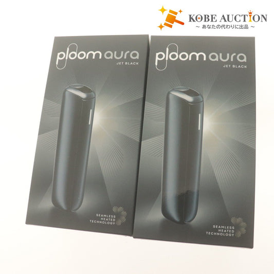 ■ Ploom AURA プルームオーラ 加熱式 電子タバコ 2点セット まとめ売り JET BLACK ジェットブラック デバイス 付属品付き 未開封 未使用