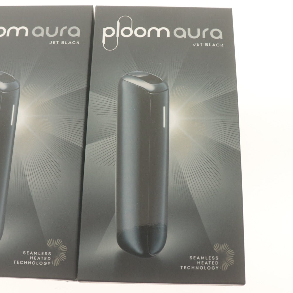 ■ Ploom AURA プルームオーラ 加熱式 電子タバコ 2点セット まとめ売り JET BLACK ジェットブラック デバイス 付属品付き 未開封 未使用