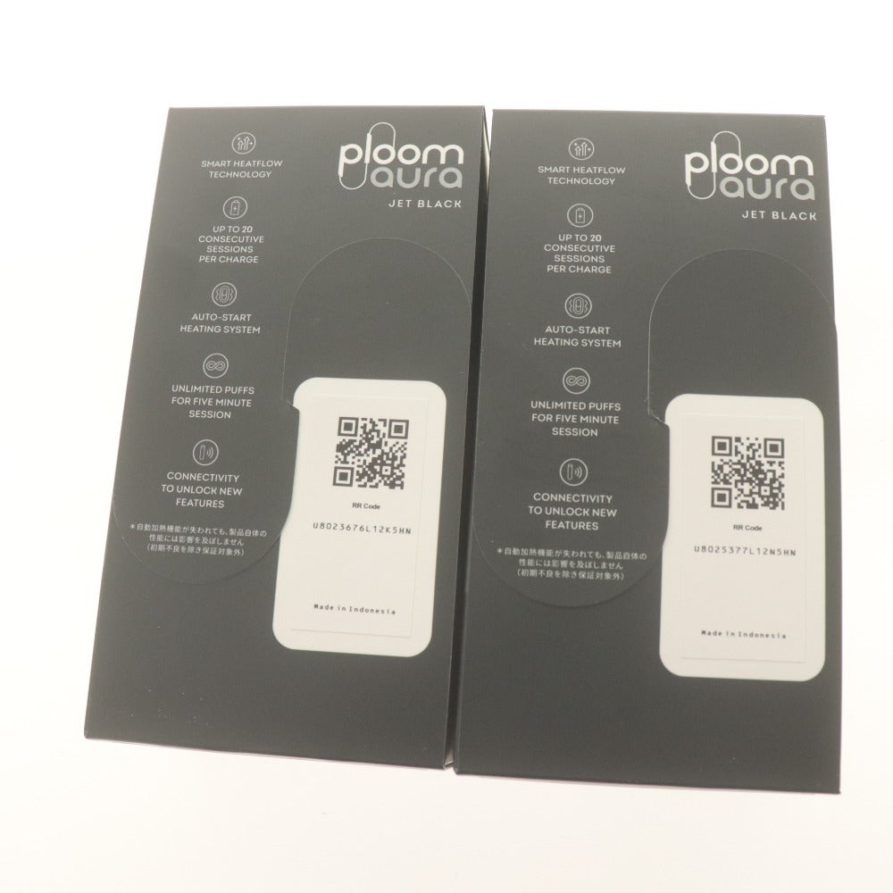 ■ Ploom AURA プルームオーラ 加熱式 電子タバコ 2点セット まとめ売り JET BLACK ジェットブラック デバイス 付属品付き 未開封 未使用