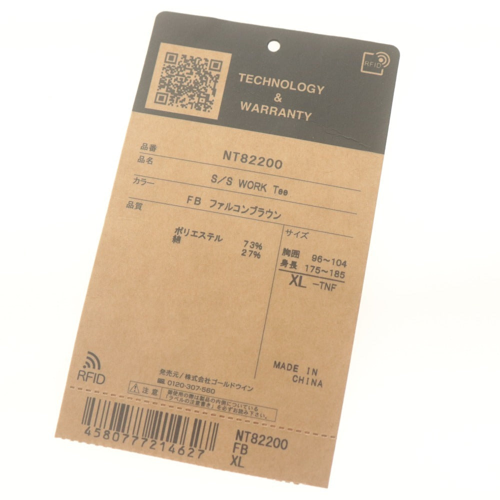 ■ THE NORTH FACE ザ・ノース・フェイス 半袖Tシャツ トップス S/S WORK Tee ファルコンブラウン 無地 メンズ XL タグ付き 美品