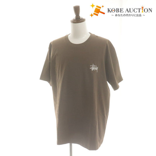■ STUSSY T-Shirt Short Sleeve Top Print Cotton Crew Neck Men's L Brown Accessory Included Unused