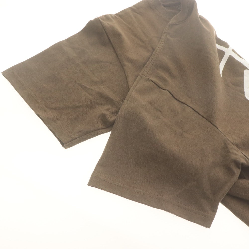 ■ STUSSY T-Shirt Short Sleeve Top Print Cotton Crew Neck Men's L Brown Accessory Included Unused