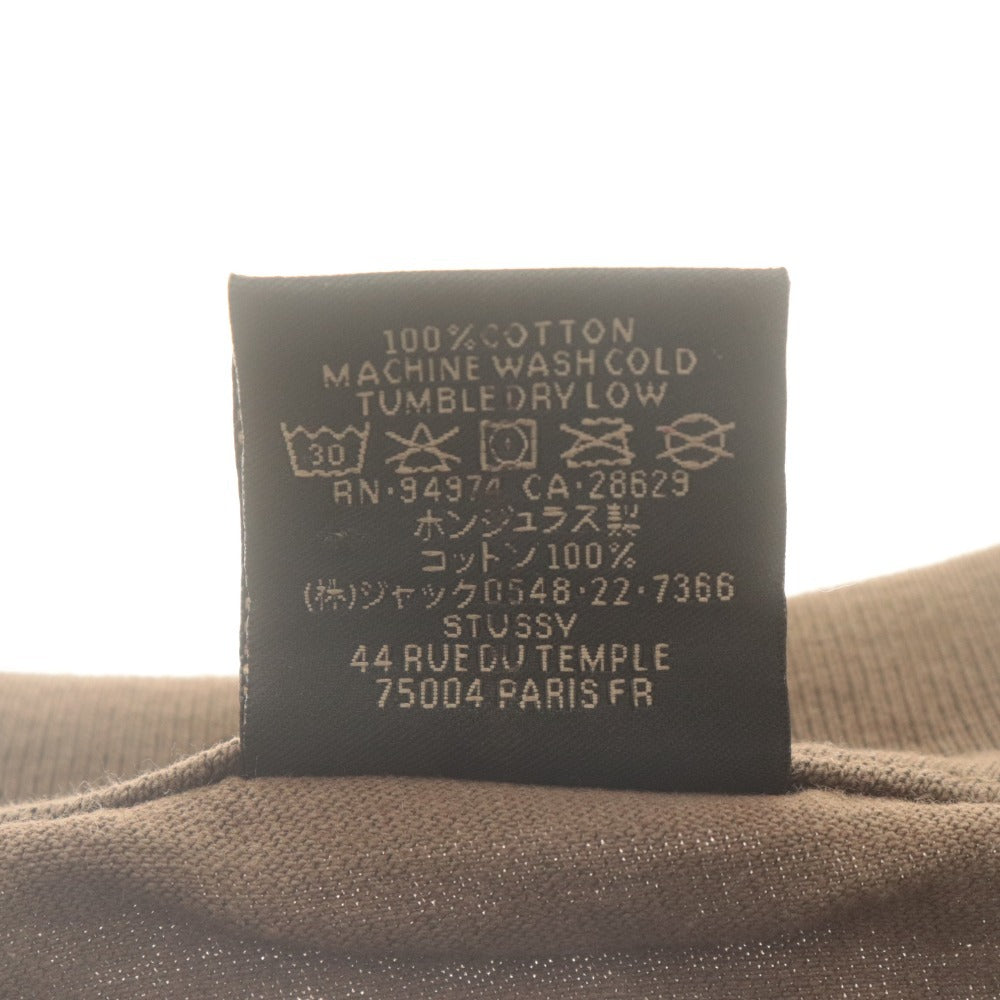 ■ STUSSY T-Shirt Short Sleeve Top Print Cotton Crew Neck Men's L Brown Accessory Included Unused
