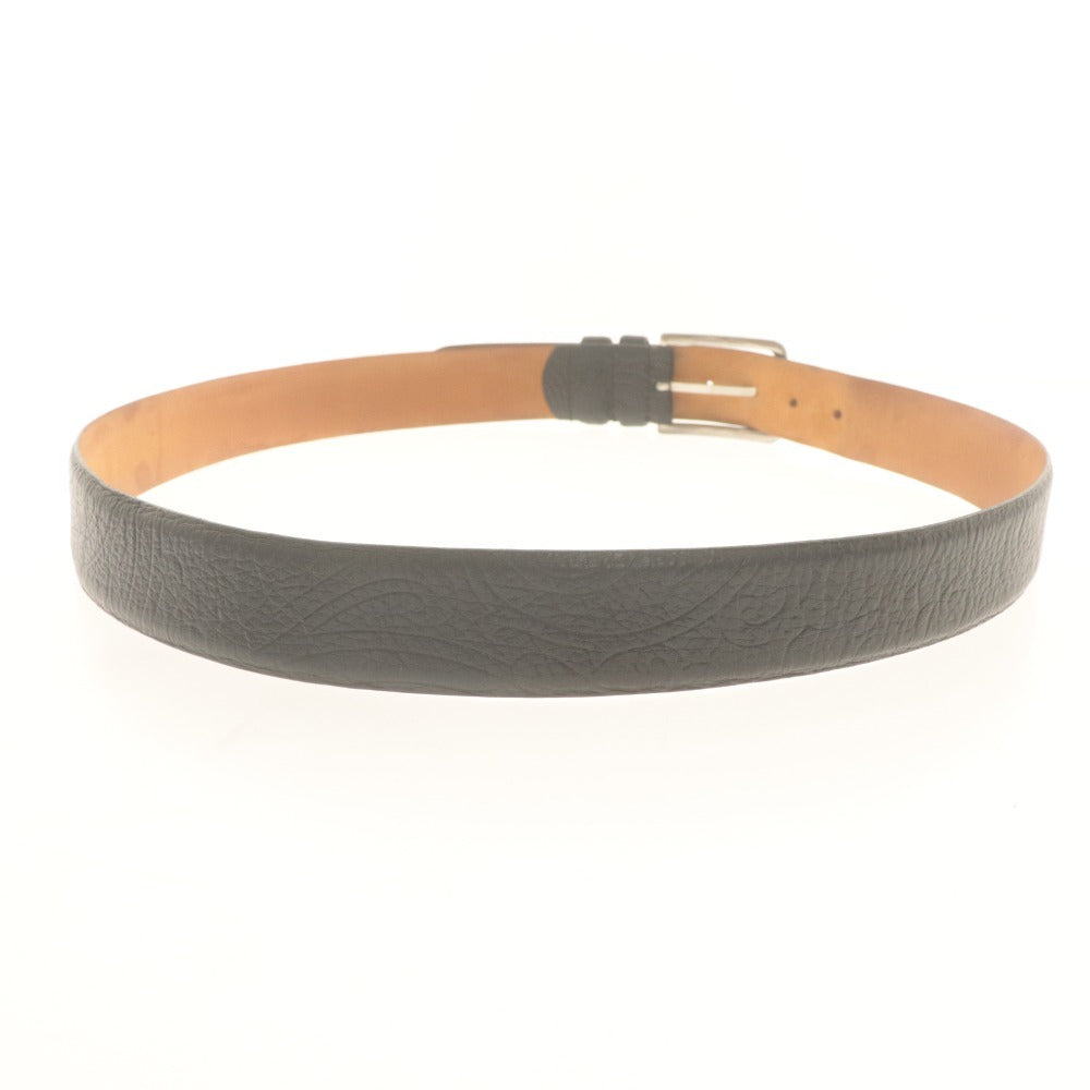 ■ ETRO Leather Paisley Belt for Men 40/100 Navy with dust bag