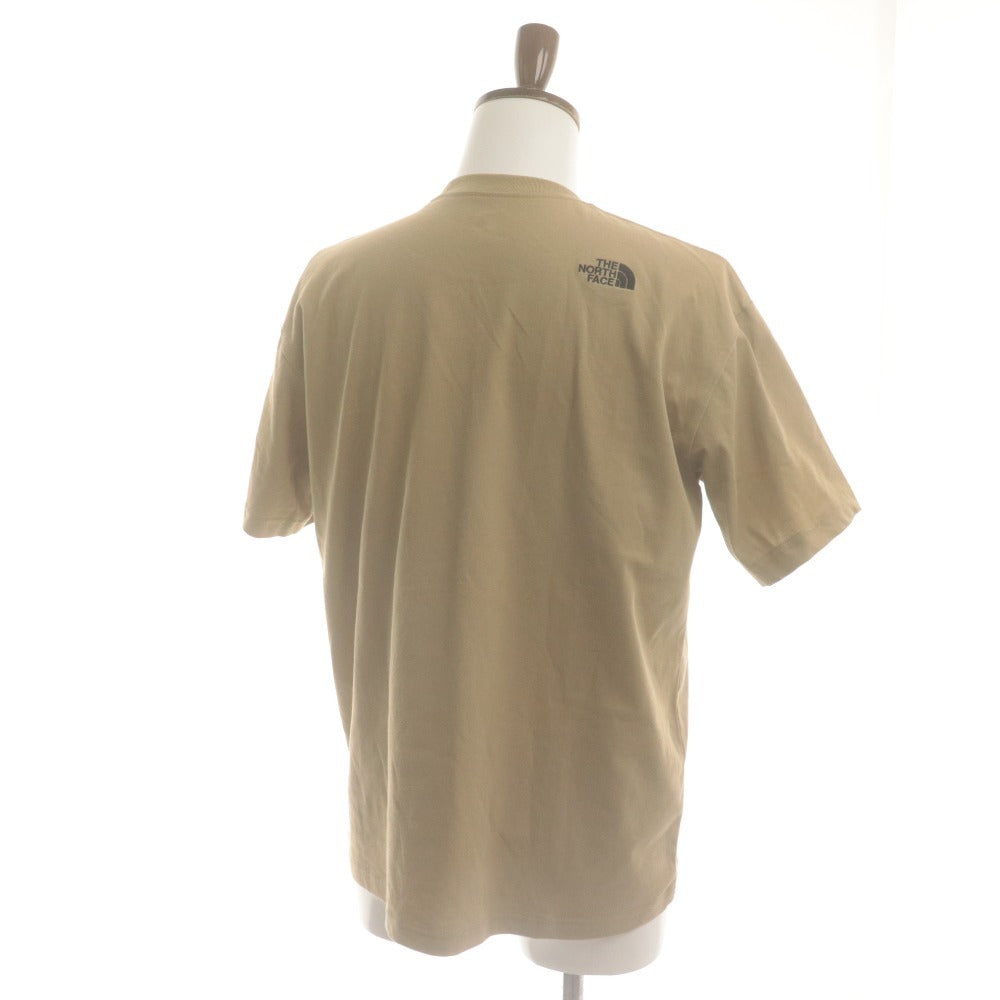 ■ THE NORTH FACE Short Sleeve T-Shirt Top Pocket Logo Embroidery Men's L Beige