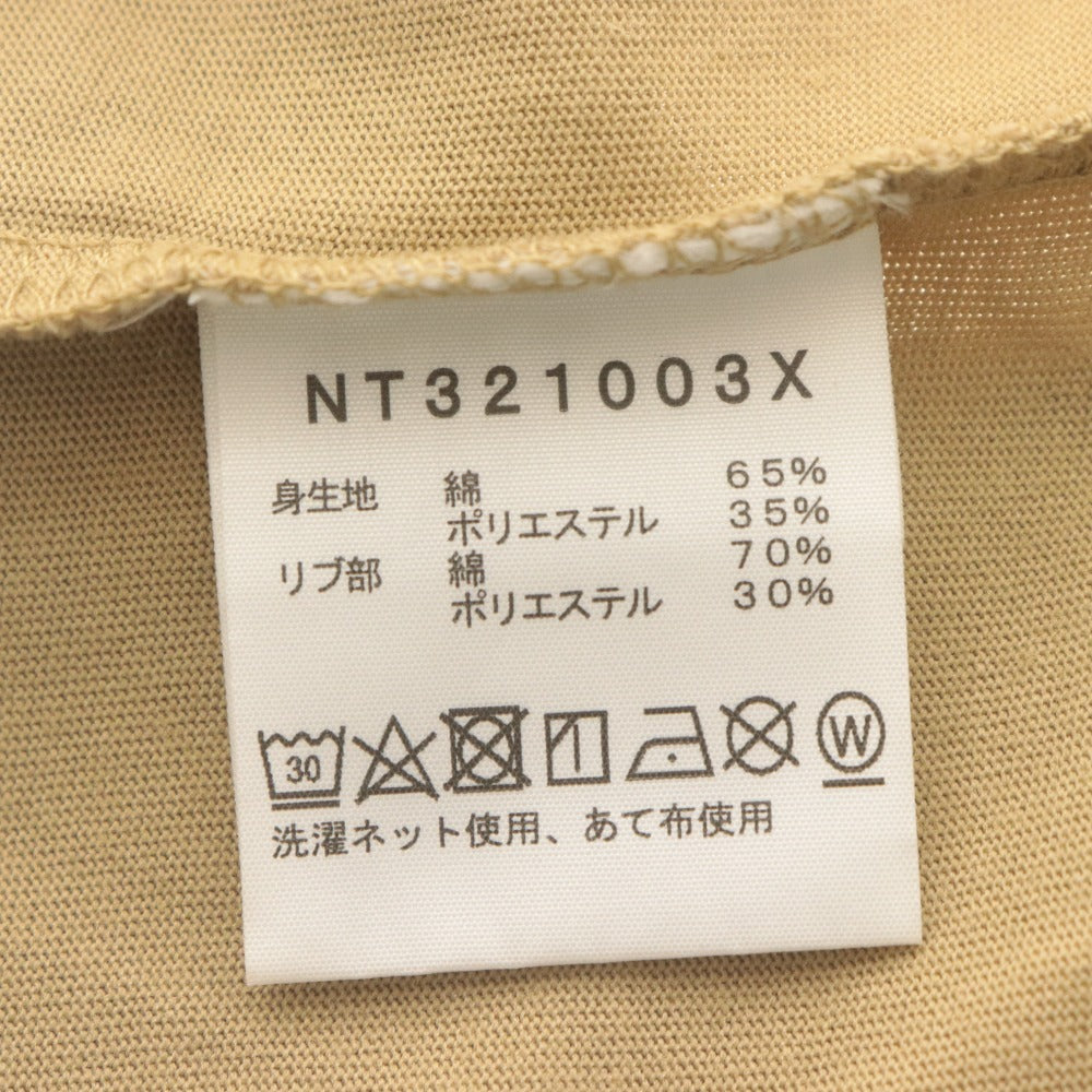 ■ THE NORTH FACE Short Sleeve T-Shirt Top Pocket Logo Embroidery Men's L Beige