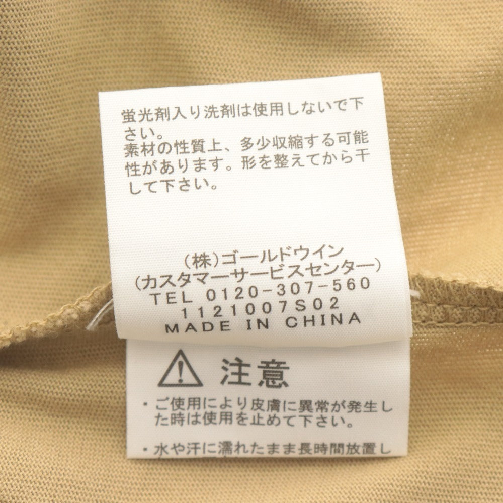 ■ THE NORTH FACE Short Sleeve T-Shirt Top Pocket Logo Embroidery Men's L Beige