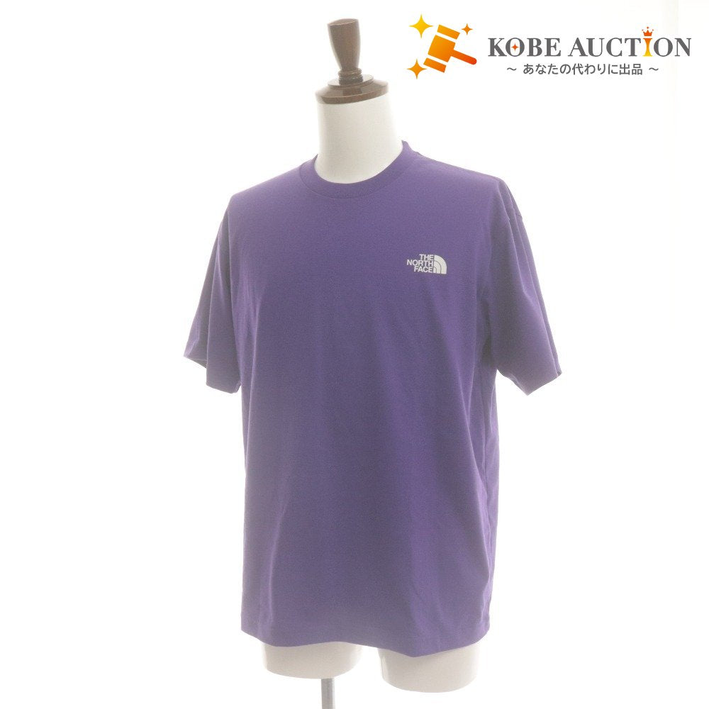 ■ THE NORTH FACE ノースフェイス Tシャツ 半袖 トップス S/S Nuptse Tee ロゴプリント メンズ L パープル タグ付き