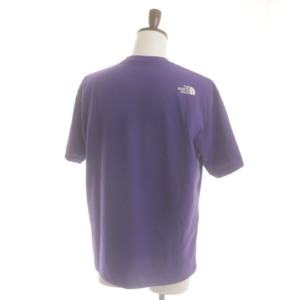 ■ THE NORTH FACE ノースフェイス Tシャツ 半袖 トップス S/S Nuptse Tee ロゴプリント メンズ L パープル タグ付き