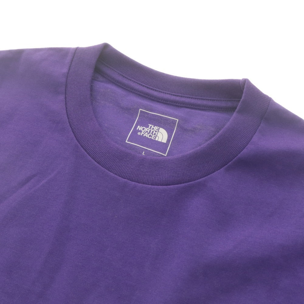 ■ THE NORTH FACE ノースフェイス Tシャツ 半袖 トップス S/S Nuptse Tee ロゴプリント メンズ L パープル タグ付き