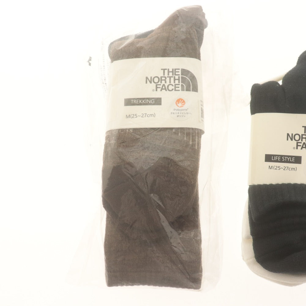 ■ THE NORTH FACE Socks, Set of 4, LIFE STYLE TREKKING SANDAL SOCKS, Sizes 25-27, 23-28, Unused