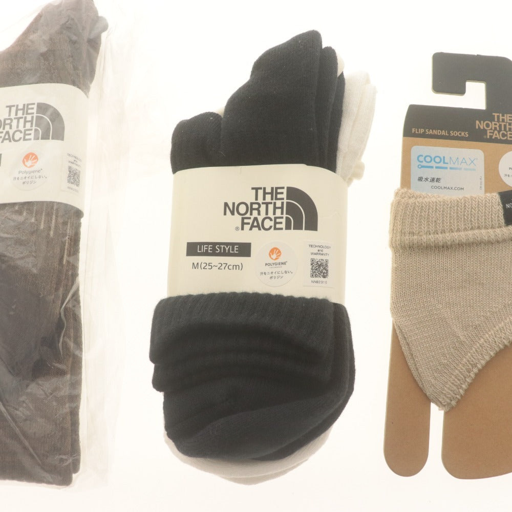 ■ THE NORTH FACE Socks, Set of 4, LIFE STYLE TREKKING SANDAL SOCKS, Sizes 25-27, 23-28, Unused