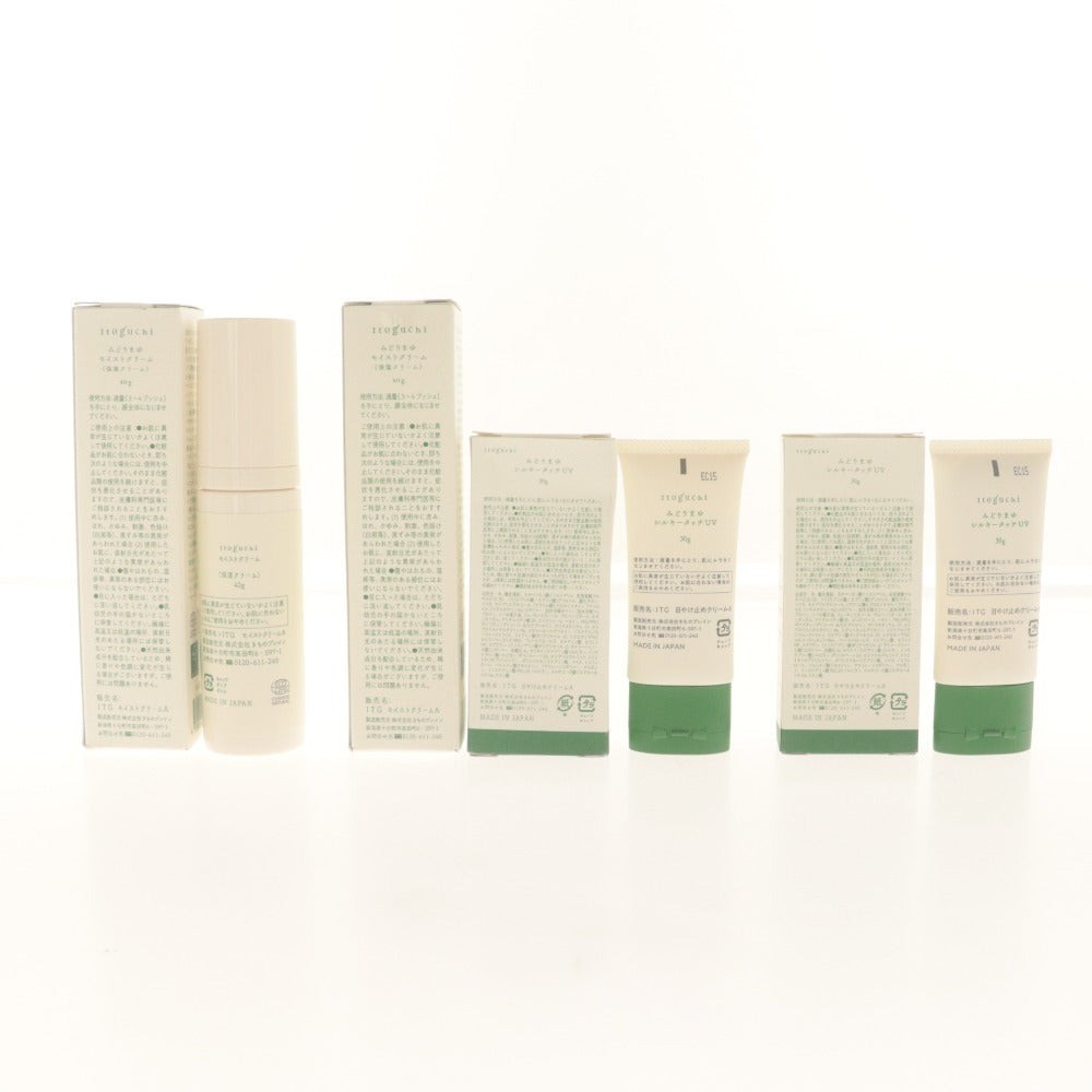 ■ Itoguchi Sunscreen Cream 4-Piece Set - Midorimayu Silky Touch UV 30g, Moist Cream 40g (with boxes, unused)