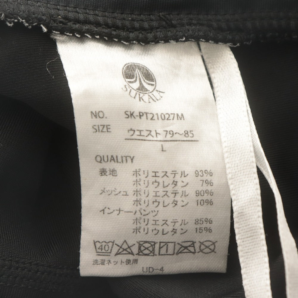 ■ SUKALA Yoga Wear Setup: T-shirt, Half Pants, Men's L, Gray/Black, With Bag