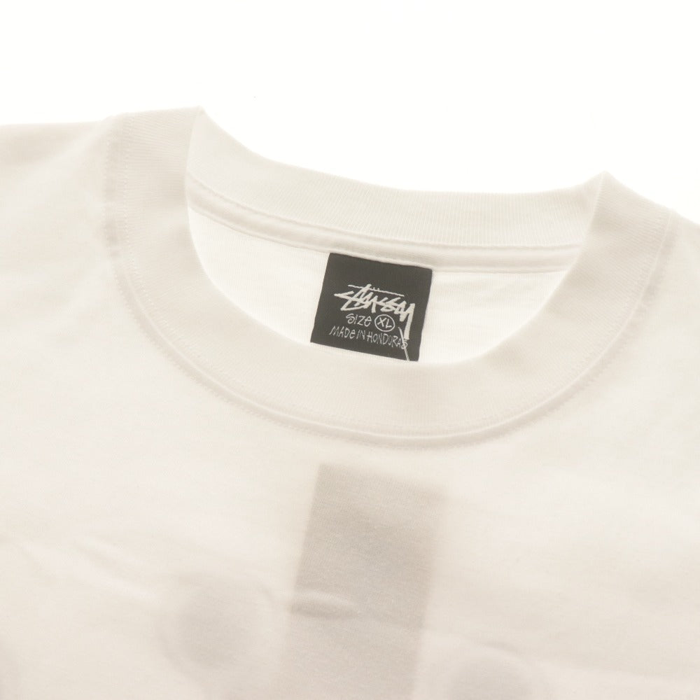 ■ STUSSY ステューシー Tシャツ 半袖 トップス クラウン バンド プリント クルーネック メンズ XL ホワイト 付属品付き未開封 未使用