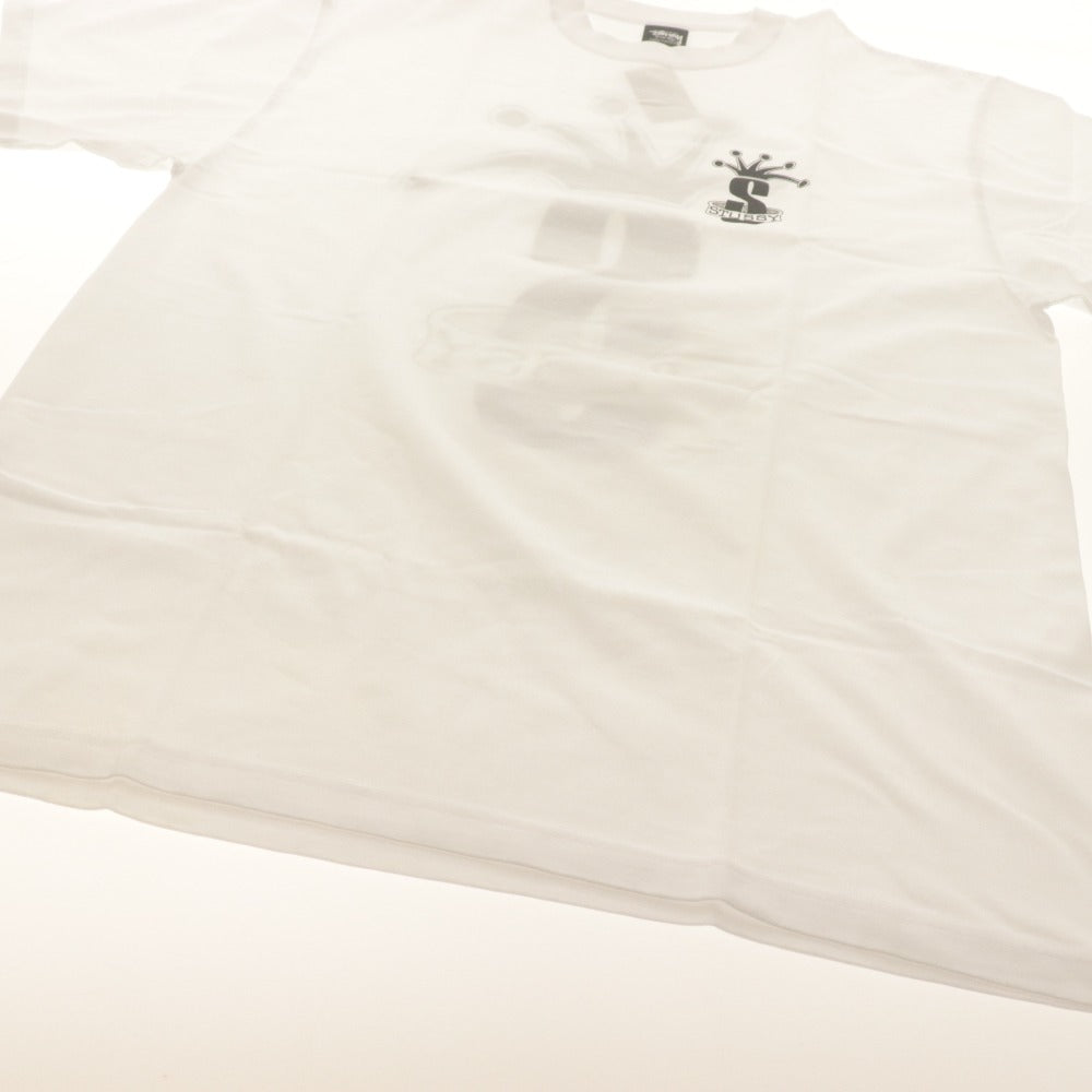 ■ STUSSY ステューシー Tシャツ 半袖 トップス クラウン バンド プリント クルーネック メンズ XL ホワイト 付属品付き未開封 未使用