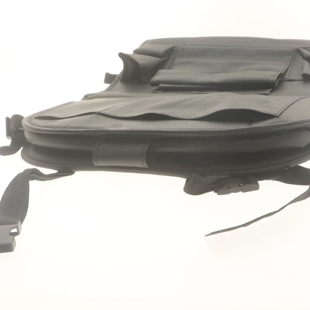 ■ 汎用シートバックポケット 自動車内収納ケース 小物入れ 汚れ防止 キックガード 黒 ブラック 全長64cm 未使用(汚有)