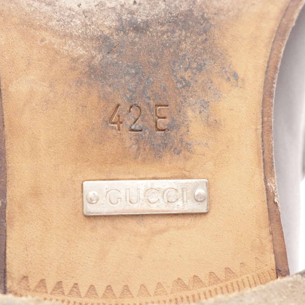 ■ グッチ ローファー 015938 靴 ローカット ホースビット 金具 メンズ 42 E ダークブラウン