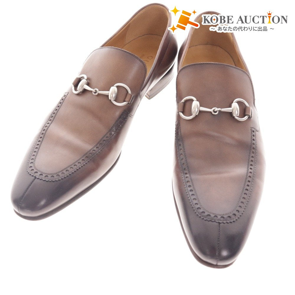 ■ Gucci Loafers 269653 Shoes Low-cut Horsebit Metal Fittings Men's Size 8 Brown