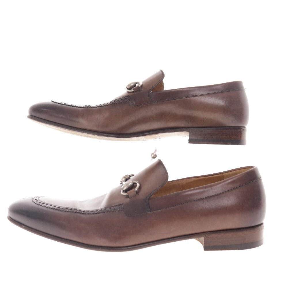 ■ Gucci Loafers 269653 Shoes Low-cut Horsebit Metal Fittings Men's Size 8 Brown