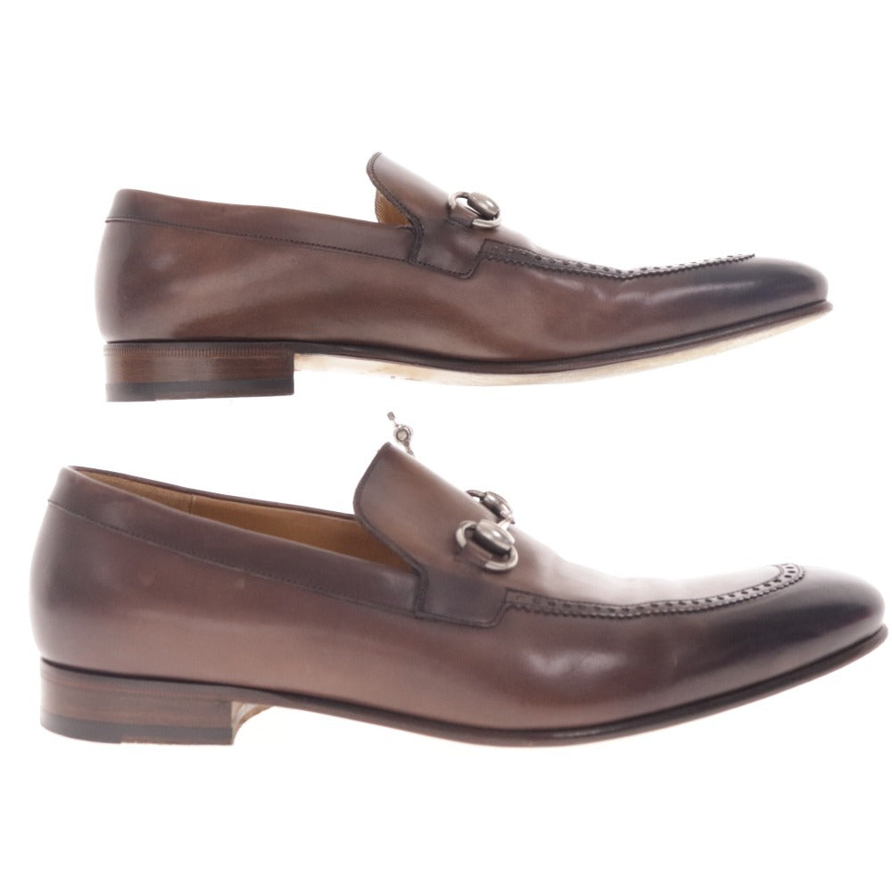 ■ Gucci Loafers 269653 Shoes Low-cut Horsebit Metal Fittings Men's Size 8 Brown