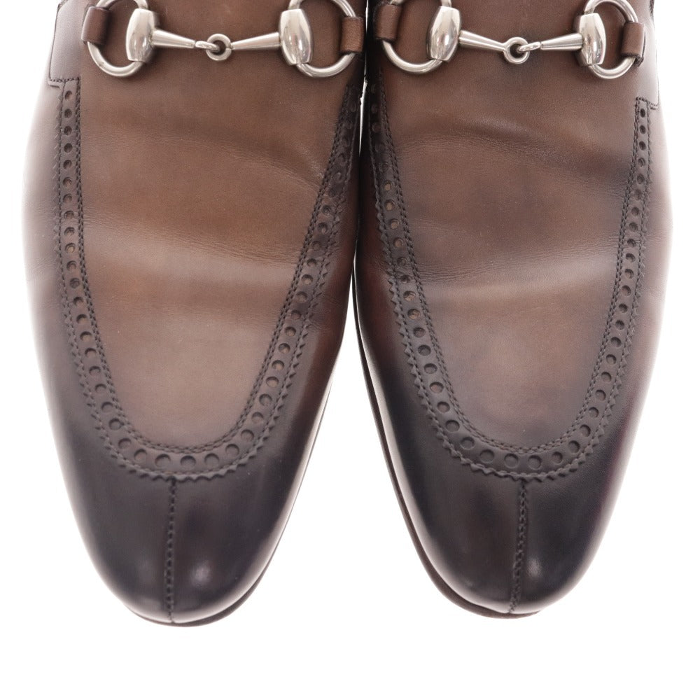 ■ Gucci Loafers 269653 Shoes Low-cut Horsebit Metal Fittings Men's Size 8 Brown