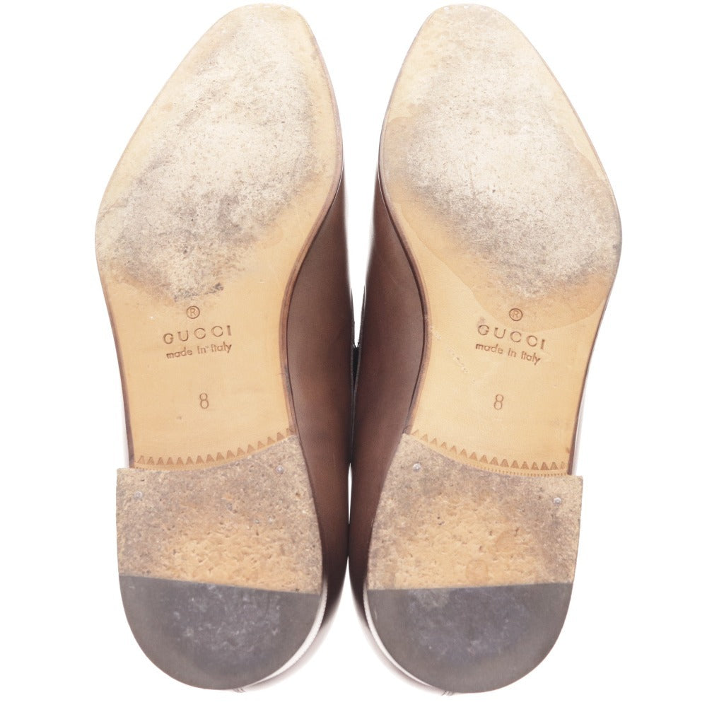 ■ Gucci Loafers 269653 Shoes Low-cut Horsebit Metal Fittings Men's Size 8 Brown