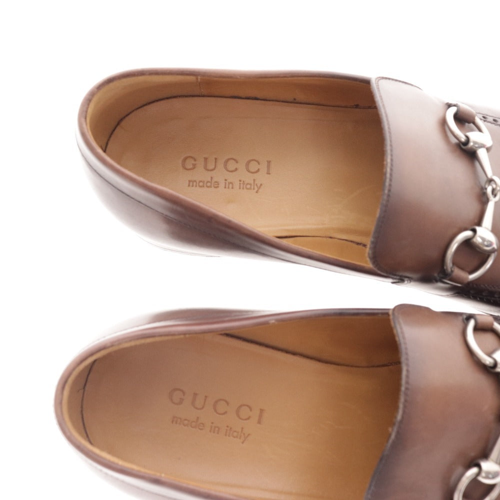 ■ Gucci Loafers 269653 Shoes Low-cut Horsebit Metal Fittings Men's Size 8 Brown