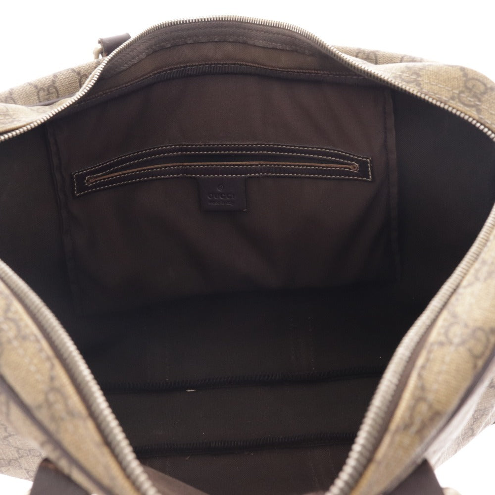 ■ Gucci Business Bag GG Supreme 201480 Bag Made in Italy Gold hardware Double zipper Open pocket Men's Beige