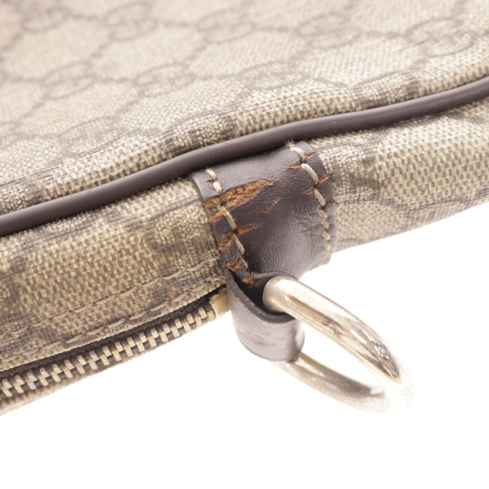 ■ Gucci Business Bag GG Supreme 201480 Bag Made in Italy Gold hardware Double zipper Open pocket Men's Beige