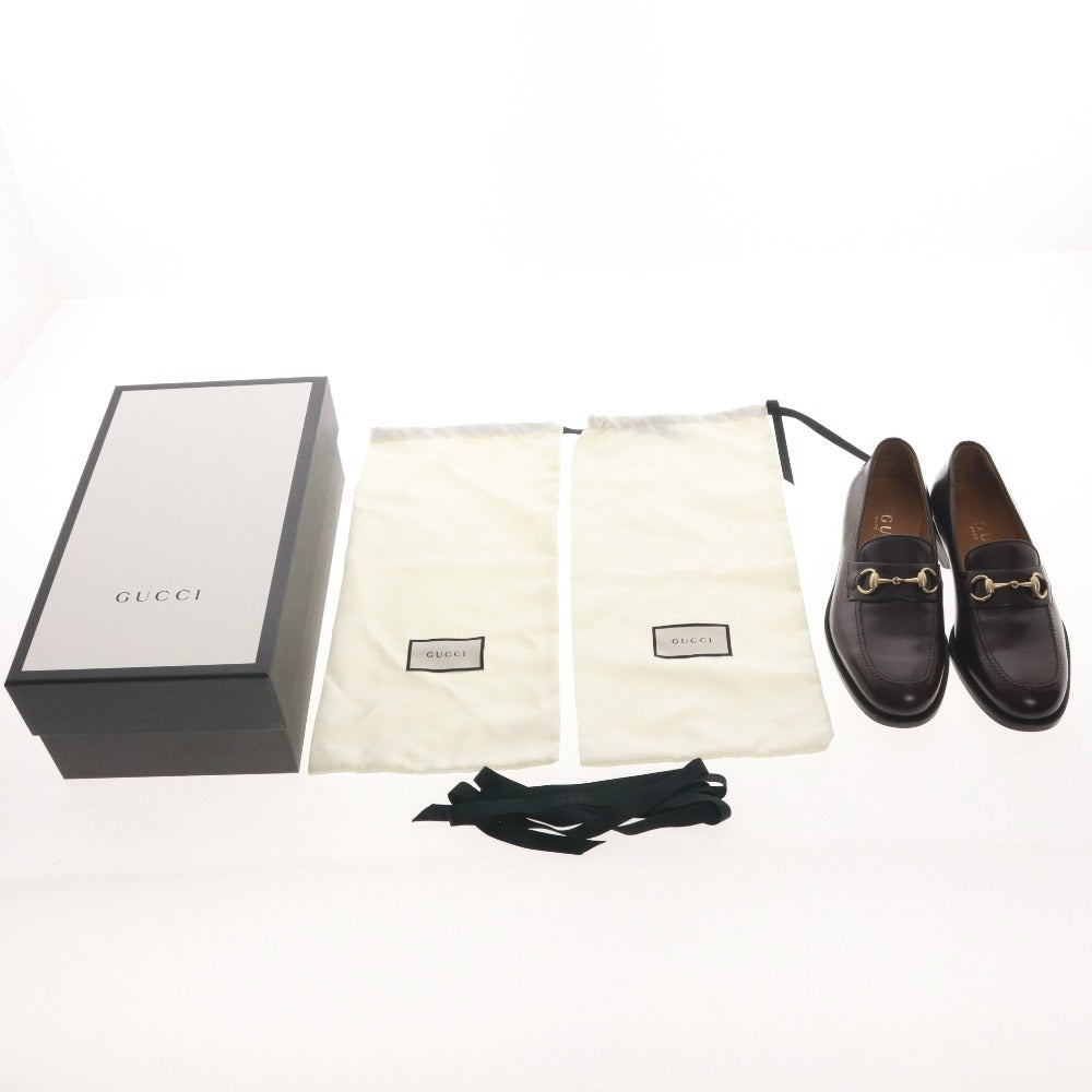 ■ グッチ GUCCI ホースビットローファー 110-0214 靴 革 金具 メンズ 8 1/2（27～27.5cm相当）ワイン ダークブラウン 付属品付き