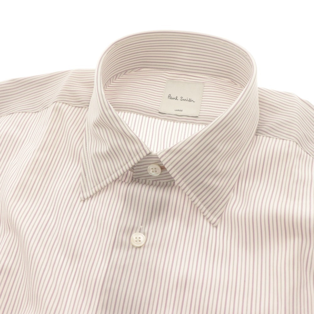 ■ Paul Smith ポールスミス ワイシャツ ドレスシャツ 長袖 トップス ストライプ コットン メンズ L パープル系 未使用