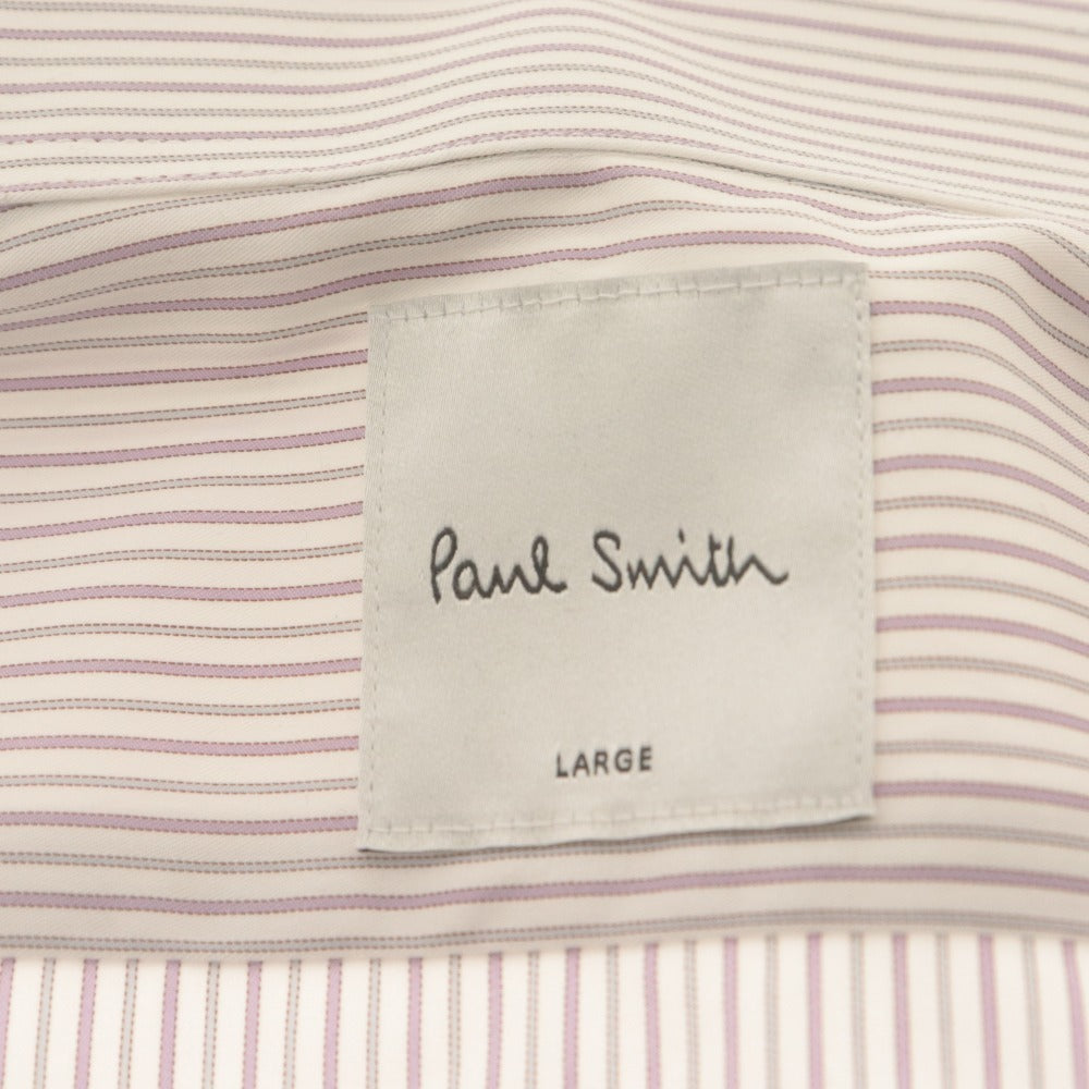 ■ Paul Smith ポールスミス ワイシャツ ドレスシャツ 長袖 トップス ストライプ コットン メンズ L パープル系 未使用