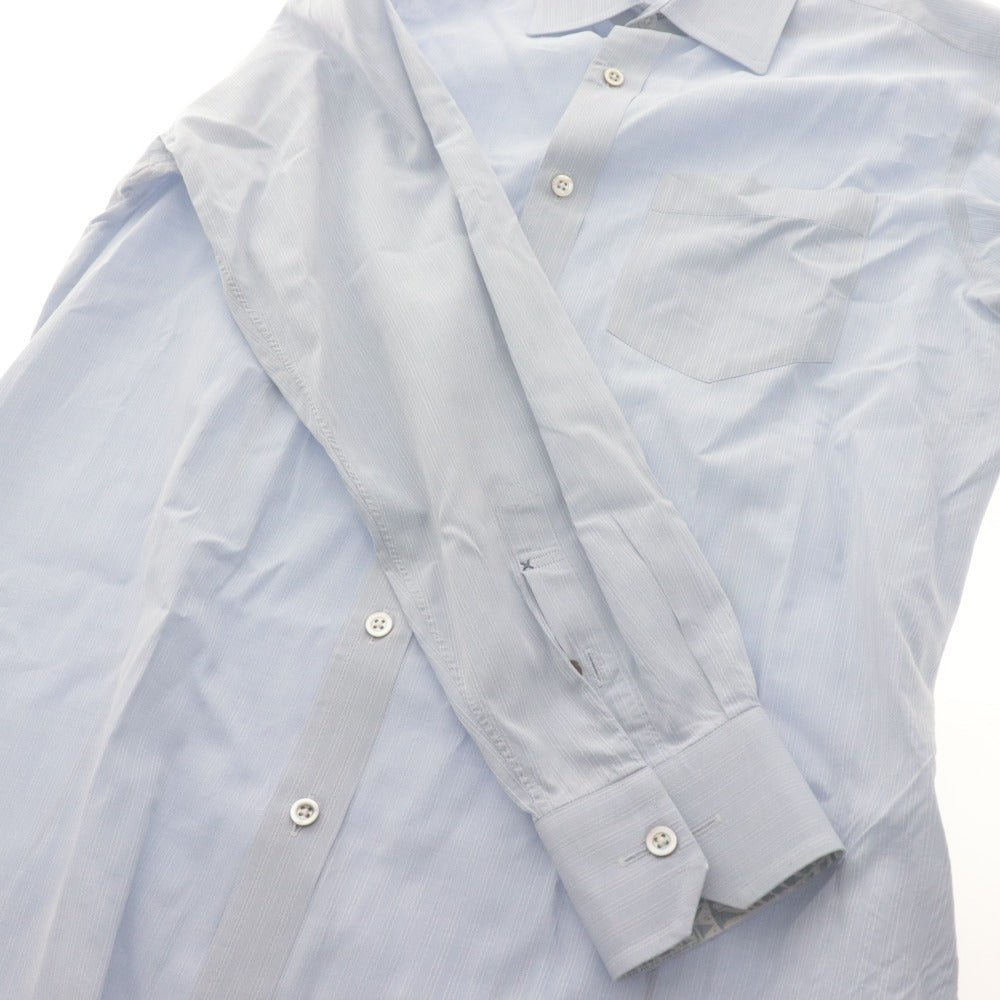 ■ Paul Smith ポールスミス ワイシャツ ドレスシャツ 長袖 トップス ストライプ コットン メンズ L ライトブルー 付属品付き