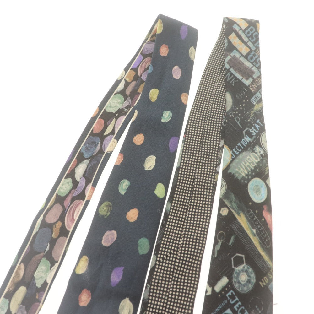 ■ Paul Smith ポールスミス ネクタイ 2本セット まとめ売り ドット 総柄 シルク メンズ ネイビー系 ブラック系 袋付き